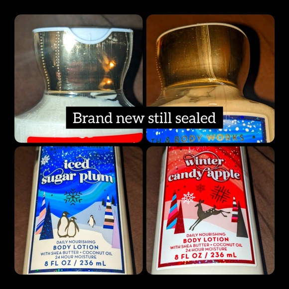 Bath & body works, sealed lotion set, iced sugar plum & winter candy apple, 8oz - Picture 3 of 3
